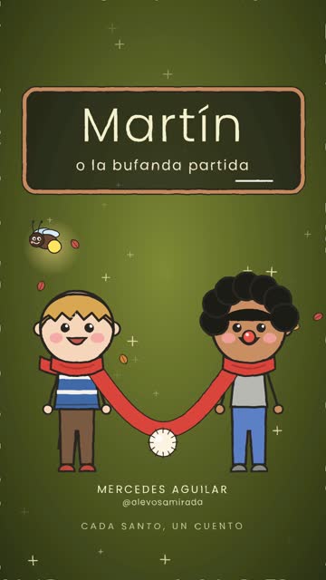 Fotograma del cuento en vídeo de Martín, o la bufanda partida
